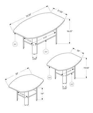 3-Piece Transitional Espresso Table Set for Living Room