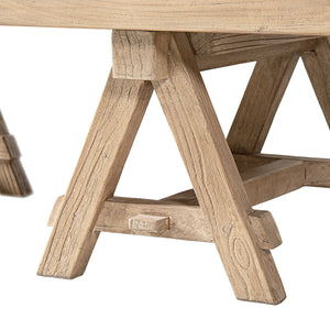 Hawthorne 48' Solid Reclaimed Elm Rectangular Trestle Coffee Table