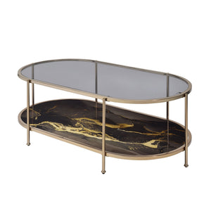 Fiorella Marble Print Glass Table