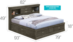 Traditional Style Bookcase Storage Bed