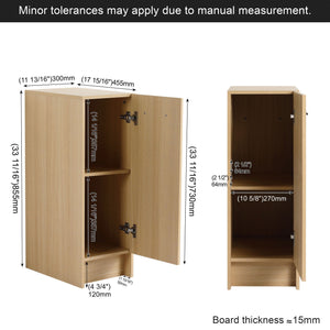 Slim Freestanding Bathroom Storage Cabinet - Light Oak