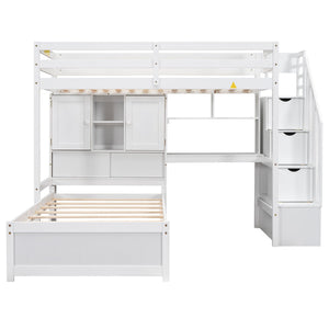 Loft Bed With Built In Desk And Staircase