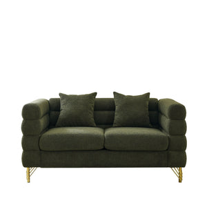 Oversized 2 Seater Sectional Sofa With Deep Seating And 2 Pillows