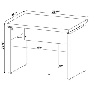 Extension Desk With Floating Top Design - Brown