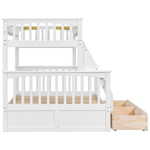 Bunk Bed With Drawers, Convertible Storage Bed