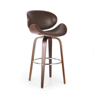 Lumos Mid Century Modern Upholstered Swivel Barstool