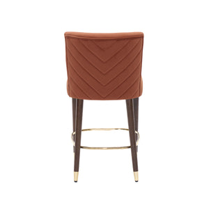 27-Inch Modern Counter Stool with Fabric Seat and Footrest