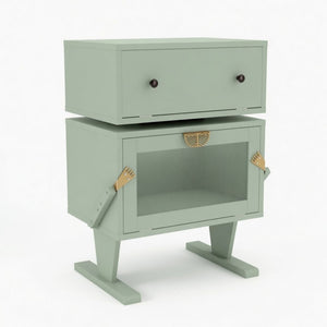 Robot LED Nightstand With 360° Rotating Drawer