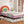 Rainbow Design Upholstered Twin Platform Bed Cute Style Princess Bed For Boys & Girls, Teens - Colorful / Pink