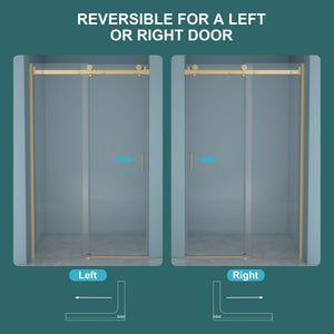 Modern Single Slide Shower Door, Tempered Glass, Stainless Steel Frame