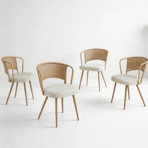 Farmhouse Style Wicker Dining Chair