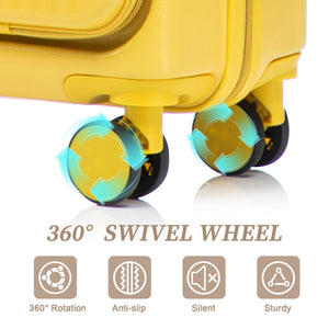 14'/20' 2-Piece ABS Spinner Wheel Luggage Set with Combination Lock