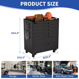 Rolling Tool Cabinet Heavy Duty Garage Storage With Lockable Doors