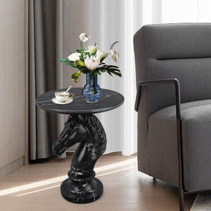 Horse Head Accent Table Animal Statue End Table
