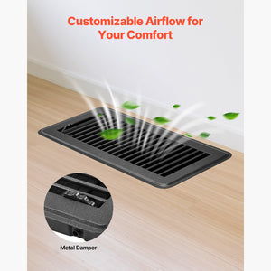 Floor Registers 4 x 10 Inch 12-Pack Iron Floor Vents for HVAC Vent Grilles