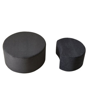 Modern Upholstered Round Coffee Table For Living Room (Set of 2)
