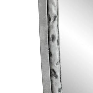Iron Art Oval Retro Mirror with Antique Effect in Silver