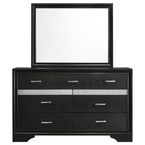 Annie - 7 Drawer Dresser With Mirror - Black