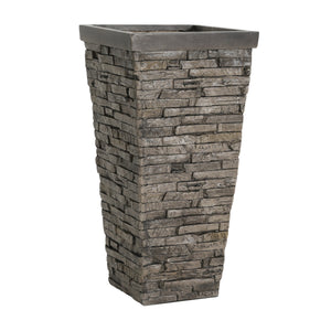 Tall Stone-Effect Square Planter