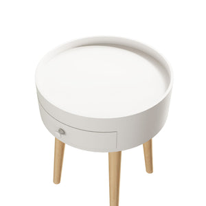 Nightstand With Storage Drawer, Bedside Table For Bedroom - White