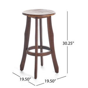 Primrose Outdoor Acacia Wood Barstools With Foot Rest (Set of 2) - Dark Brown