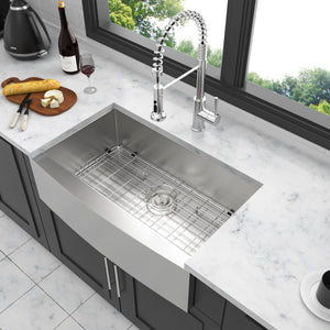 Farmhouse 36" Kitchen Sink Stainless Steel Apron Front - Brushed Nickel