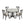 5 Pieces Dining Table And Chairs Set For 4 Persons, Kitchen Room Solid Wood Table With 4 Chairs