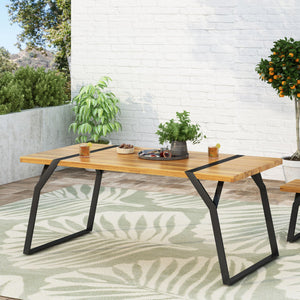 Zora Dining Table Industrial & Iron Table - Black