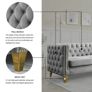 Modern Sofa With Button Tufting, Upholstered Couch For Living Room