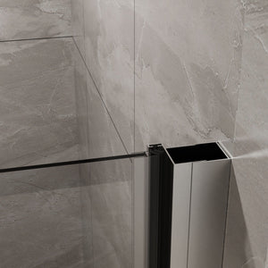 Pivot Shower Door, Tempered Glass, Semi Frameless
