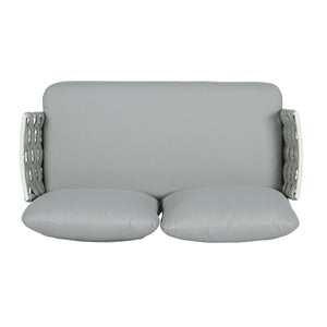 Mariano Steel Loveseat and Table, Off White & Grey