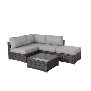 Seating Set With Cushions Handcrafted Wicker Design