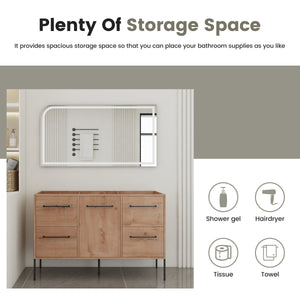 48" Freestanding Bathroom Vanity With Soft-Close Cabinet Door and 4 Drawers
