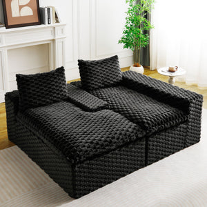 Modular Sofa, Convertible Twin Seat With Chaise Lounge
