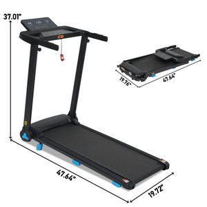 Folding Treadmill for Home, 3.0HP Portable with Bluetooth and Incline