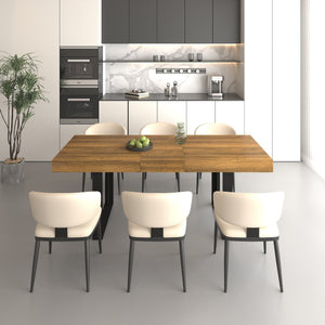 Rectangle Extendable Dining Table for 6-10 People