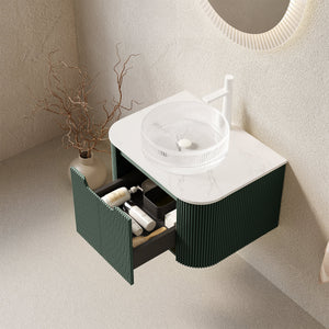 DINA 24" Floating Bathroom Vanity with Crystal Glass Basin