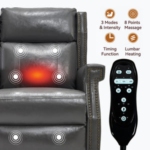 Manual Recliner Chair  With Heavy Duty Motion Mechanism, 8 Vibrating Nodes And 3 Massage Modes For Living Room