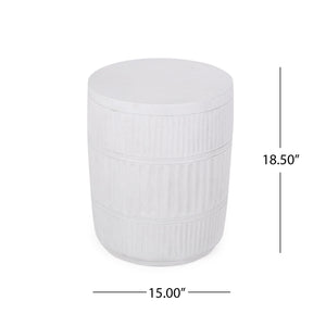 Outdoor Patio End Table - Antique White