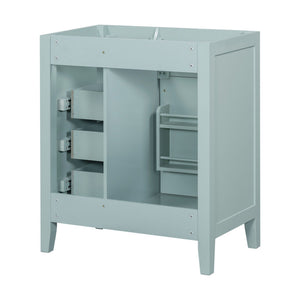30" Bathroom Vanity Without Sink, Cabinet Base Only, Bathroom Cabinet With Drawers - Green