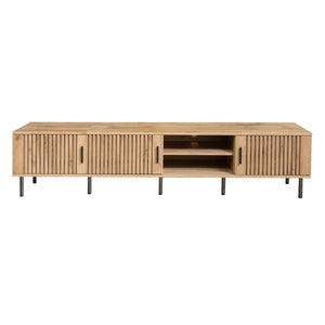 78" TV Stand For TVs Up To 85" With Closed Storage, Living Room Entertainment Center - Natural Wood