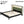 King Size Bed Frame with Black Frame and Green Upholstered Headboard