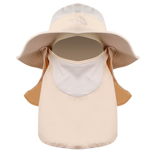 Fishing Bucket Hat Wide Brim Breathable Unisex Hat Sunlight-proof Removable Neck Face Fishing Cap For Fishing Hiking Traveling