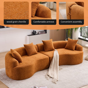 4 Seater Sofa With Fabric, 30D, 60 Hardness Full Sponge, 4 Pillow For Living Room, Home Furniture Sleeper Sectional Sofa For Apartment