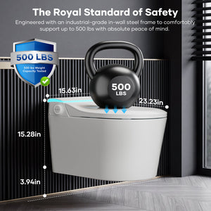 Wall-Mounted Smart Toilet with Automatic Lid Opening