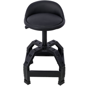 Pneumatic 360 Degree Swivel Stool, Mechanics Rolling Creeper Seat, Heavy Duty Mechanics Stool