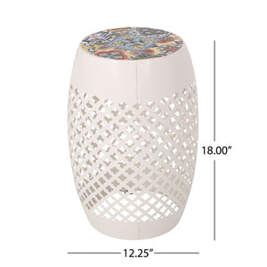 Roswell Outdoor Side Table With Mosaic Tile Top