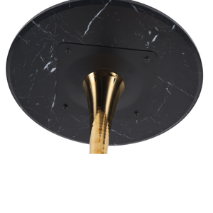 Mid-Century Black Marble Tulip Table