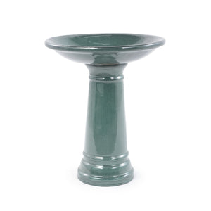 Ceramic Pedestal Bird Bath for Outdoor Garden