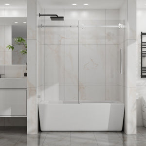 Frameless Tub Sliding Shower Door With Easy Clean Coating
